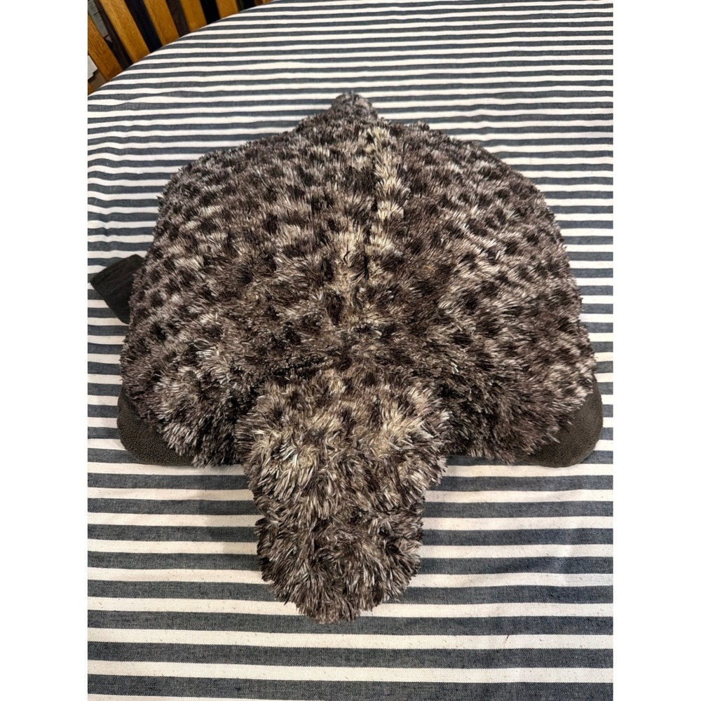 Pillow Pets 2010 Dino Grey Black Shaggy Faux Fur Plush Pillow Toy